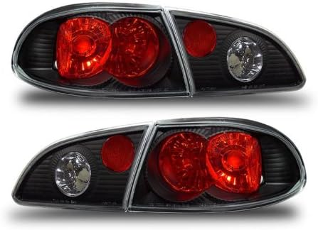 Taillights Black Assembly Set For Toyota Corolla - (Pair) Driver Left and Passenger Right Side Replacement