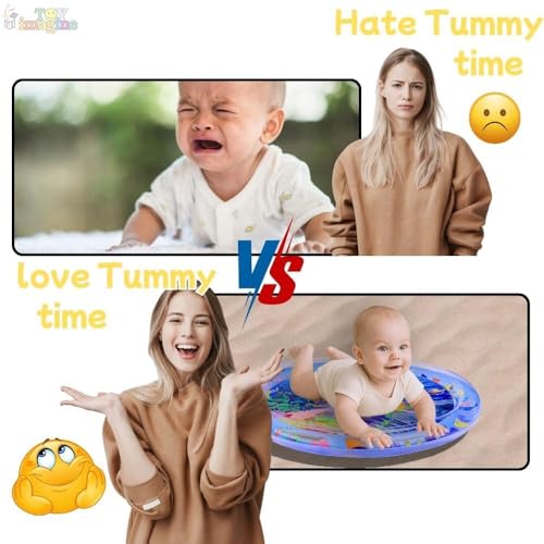 Image of Heavy Duty Tummy Time Water Mat for Babies | Sensory Play Gym for 6-12 Months | Newborn Baby Essentials | Water-Filled Activity Mat | Baby Gifts | Pack of 1 (BEBY Water MAT Round)