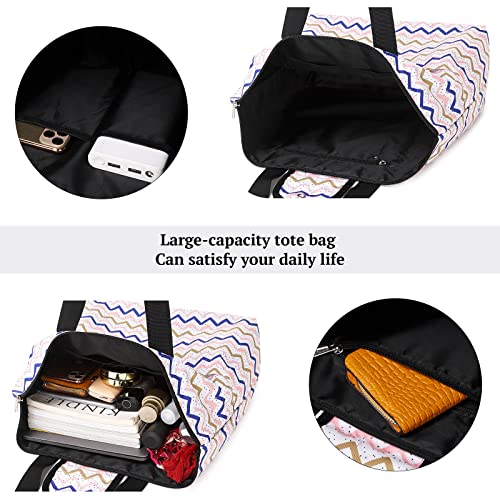 Mygreen Pack All 2 In 1 Foldable Large Waterproof Tote Bag With Zipper For Work, Shopping, Beach, Travel, Gym And Swim Large Tote Travel Bag, Nurse Bag, Teacher Bag, Mom Bag #TOP6