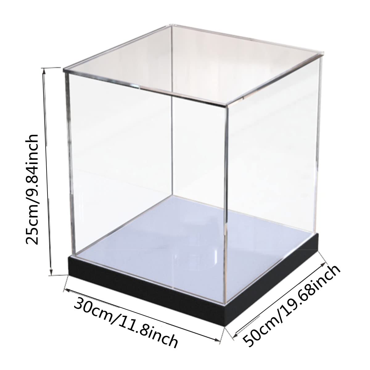 Vetrina in acrilico a 360° per oggetti da collezione, vetrina antipolvere per personaggi di atto, miniature e cimeli - Dimensioni perfette 30 cm x 50 cm x 25 cm
