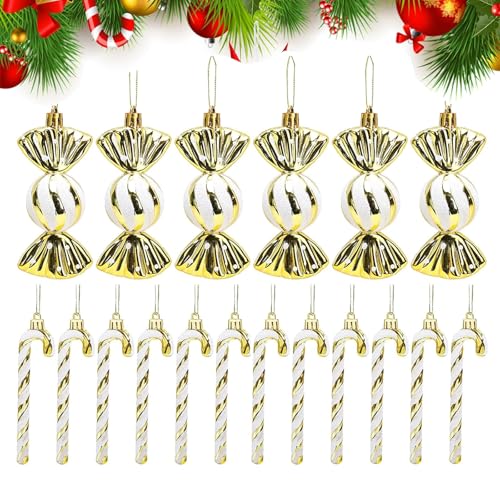 QYDMIN 18 Stück Zuckerstangen Weihnachten Deko Zuckerstangen...