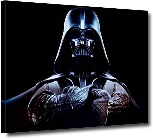Darth Vader Wall Posters - Movie Wall Art Framed and Stretched HD Painting High Resolution Giclee Artwork Home Decoration for Living Room Bedroom Gallery Wrap Ready to Hang (SW-2, 12 X 18 Inches)