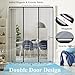 Reinforced Magnetic Screen Door 225x225cm Heavy Duty Mesh Curtain and Full Frame Hook and Loop, Dog Friendly, No Tools Required Black