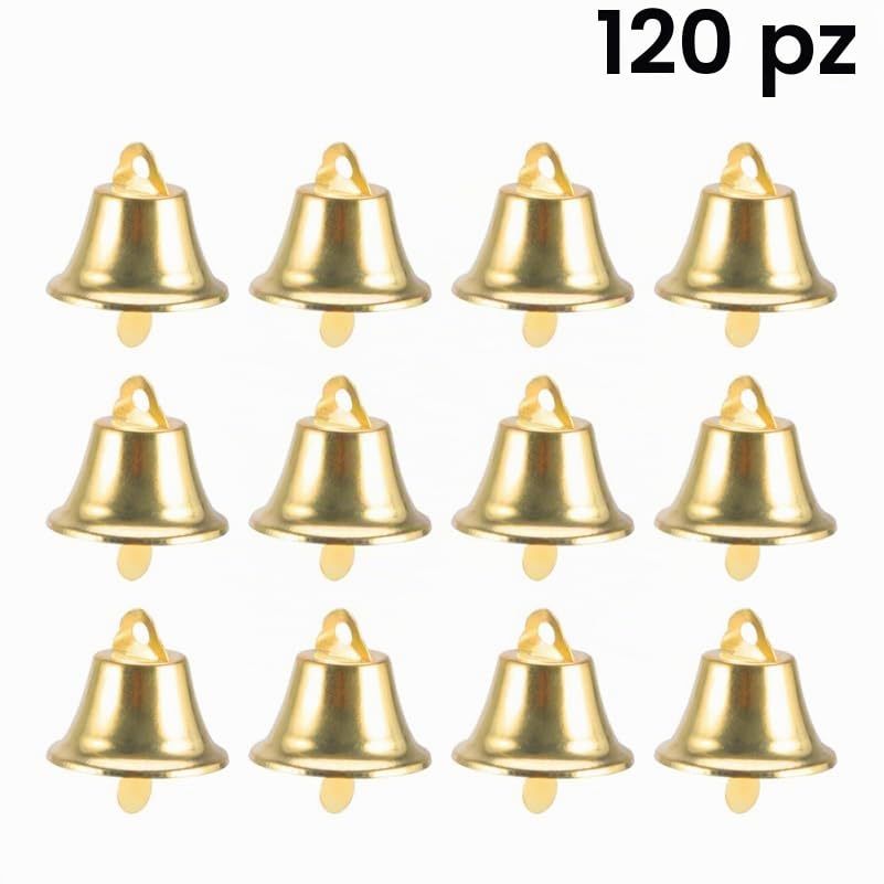 Operitacx 120 Pezzi Campanelle Natalizie, 0.8 Pollici Metallo Campanellini Sonagli Piccoli Per Alberi Di Natale Fai Da Te, Ghirlande, Calze E Altre Decorazioni Natalizie