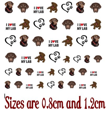 Chocolate Retriever Dog Collection (Chocolate Labrador Retriever Nail Art Decals)