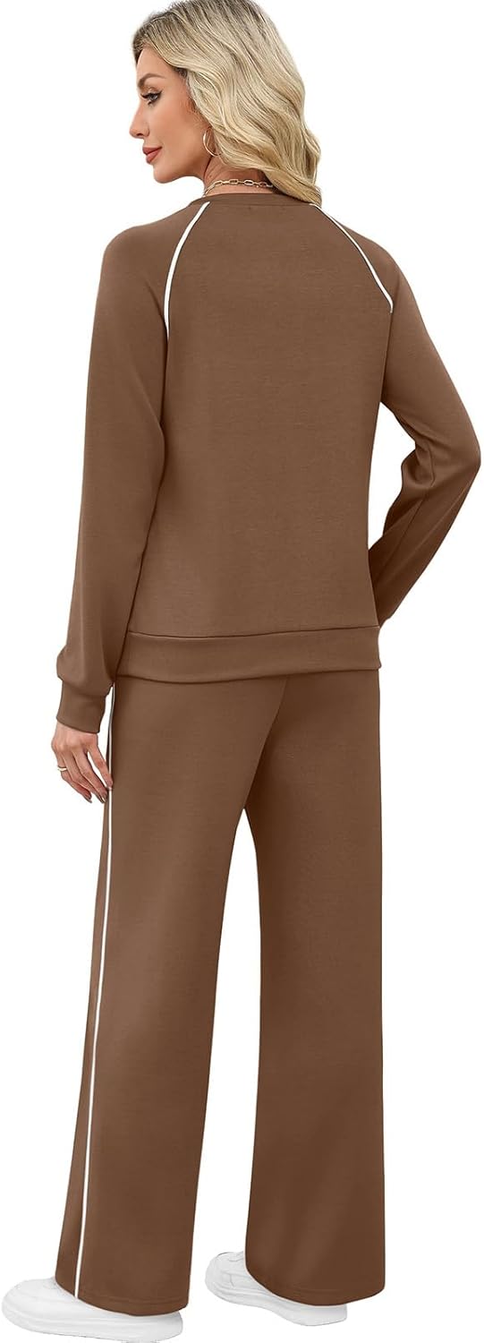 Sampeel Women 2 Piece Lounge Sets Sweatsuit Fall Outfits Matching Wide Leg pants Set Tracksuit Trendy Clothes - Image 4