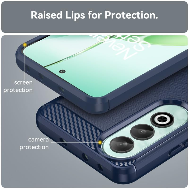 Image of Hybrid Carbon Fiber Back Case for OnePlus Nord CE 4 (Blue)