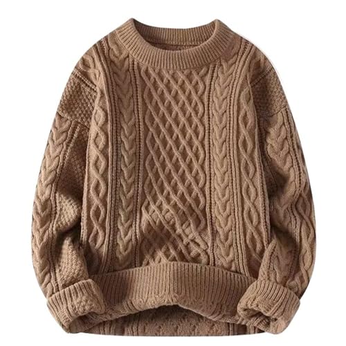 Men's Round Neck Pullover Sweater Loose Autumn and Winter Knitted top