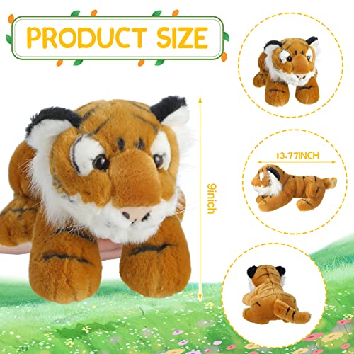 Plush Toys Set Stuffed Animal Zoo Toys With Mom And Small Baby Realistic Baby Animals For Gift Christmas Holiday Birthday Bag Stuffings Decorations (Tiger) #TOP1