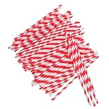 STOBAZA 100 piezas Pajitas Rayadas Rojas para Fiestas Accesorio para Cócteles Café Batidos y Jugos Biodegradables y Decorativas para Cumpleaños y Bodas