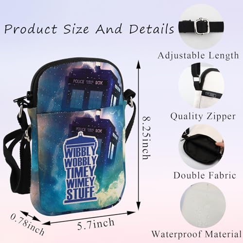 PLITI Dr Who TV Show Inspired Gift Dr who Crossbody Bag Policeman Box Fan Gift Wibbly Wobbly Timey Wimey Stuff Gift2