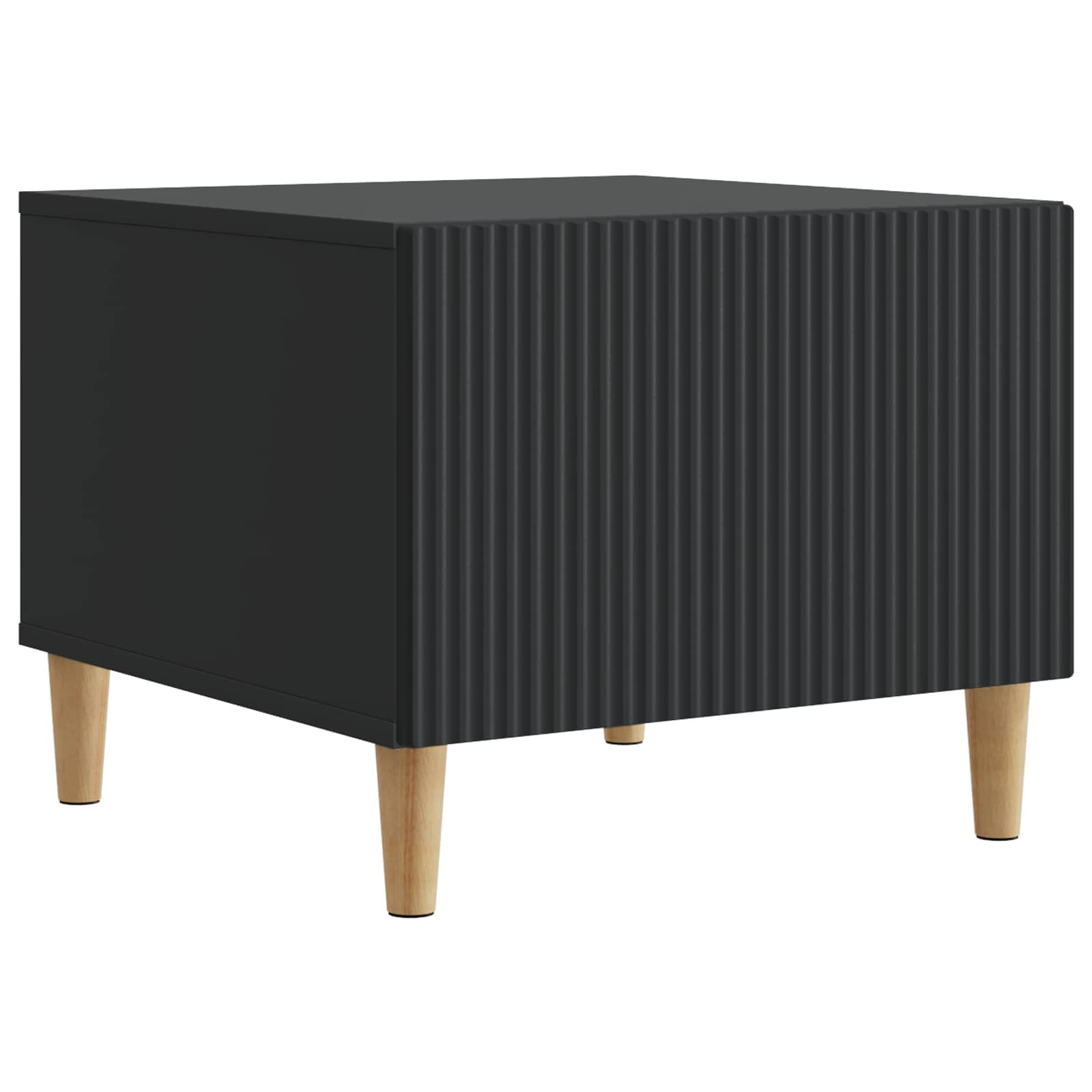 Table basse avec tiroirs noire 49x50x40 cm en bois pour salon