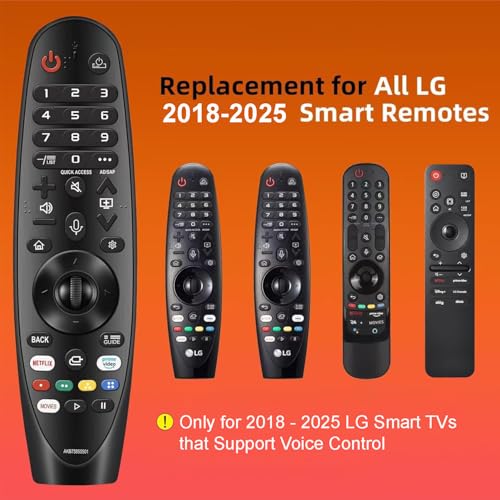 Image of Replacement for LG Remote Control for Smart TV from 2018-2025, for Magic LG TV Remote Replacement with Voice and Pointer Function. 1-Year Warranty.