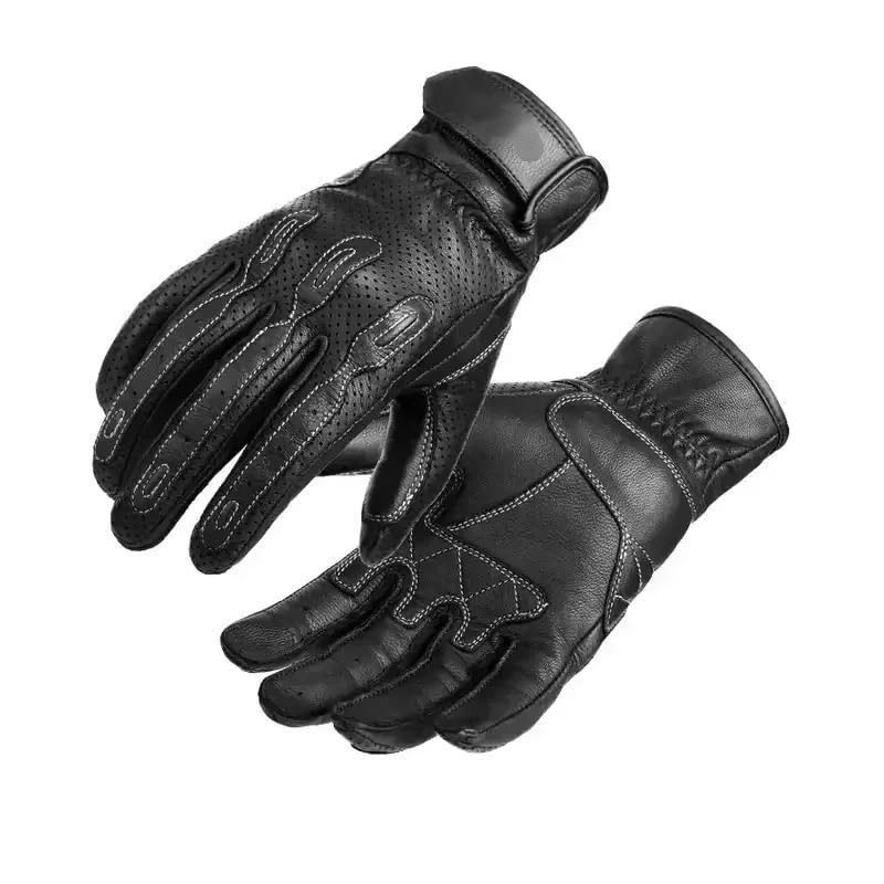 Guanti Moto Guanti da moto classici retrò dita intere traspiranti touch screen protettivi motocross ATV ciclismo guanti