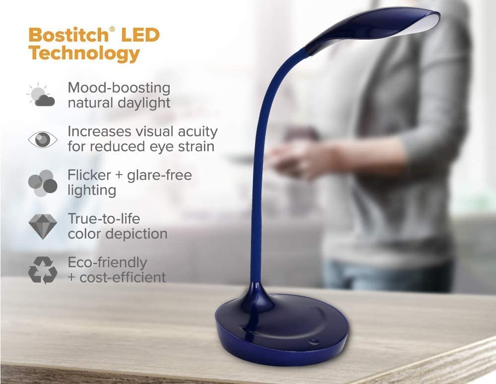 KT-VLED1502-GRAY Lampa biurkowa LED na gęsiej szyi z portem ładowania USB, ściemniana, szara