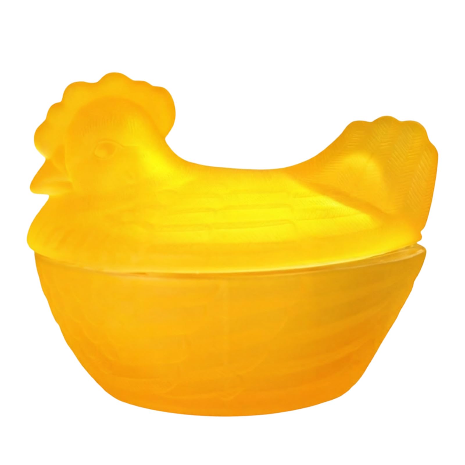 Kaeltsyn Lovely Transparent Hen Container on Nest for Kitchen Use Candy Bowl Jars with Lid