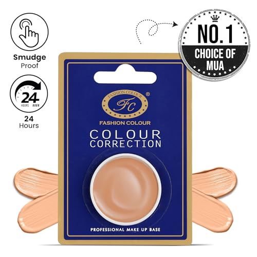 Image of FASHION COLOUR Colour Correction Professional Makeup Base | Full coverage Concealer | Face Makeup | Corrector For Under Eye Dark Circles, Acne & Blemishes | Matte Finish | 3g | FS38