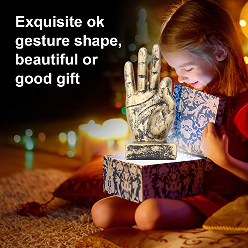 Estatua Decorativa de Resina con Gesto OK Dorado miniatura 4