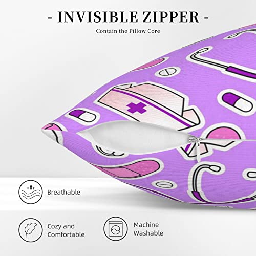 Housse de coussin infirmière violette 45x45 cm TOMPPY