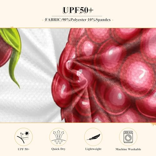 Raspberry Leaves White Boy's Rash Guard Swim Shirt Long Sleeve Sun Shirt for Kid Toddlers UPF50+4