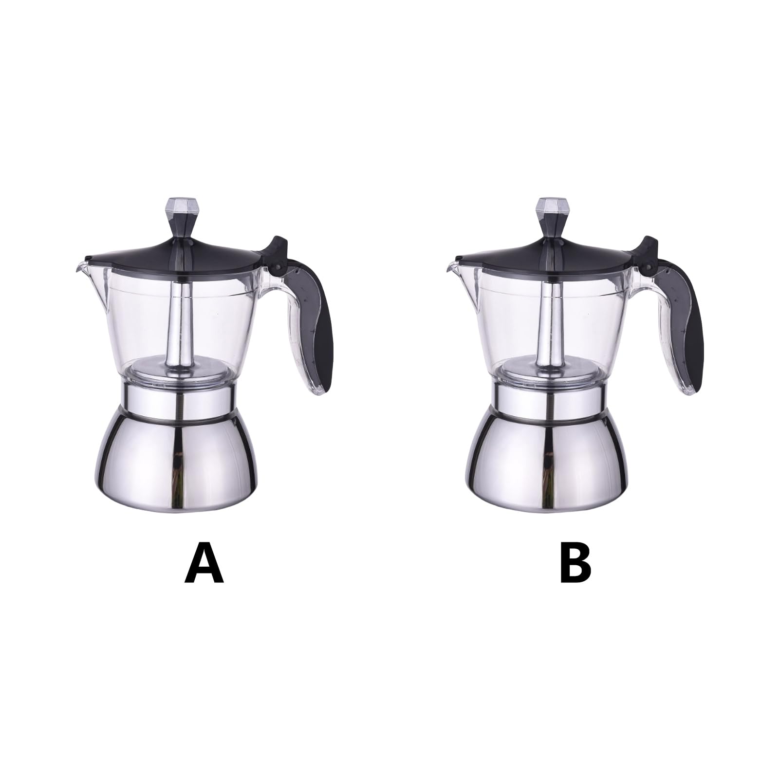 Cafeteras de diseño italiano con proceso de preparación visible, capacidad de 4/6 tazas, ideal para mejorar tu ritual diario de café