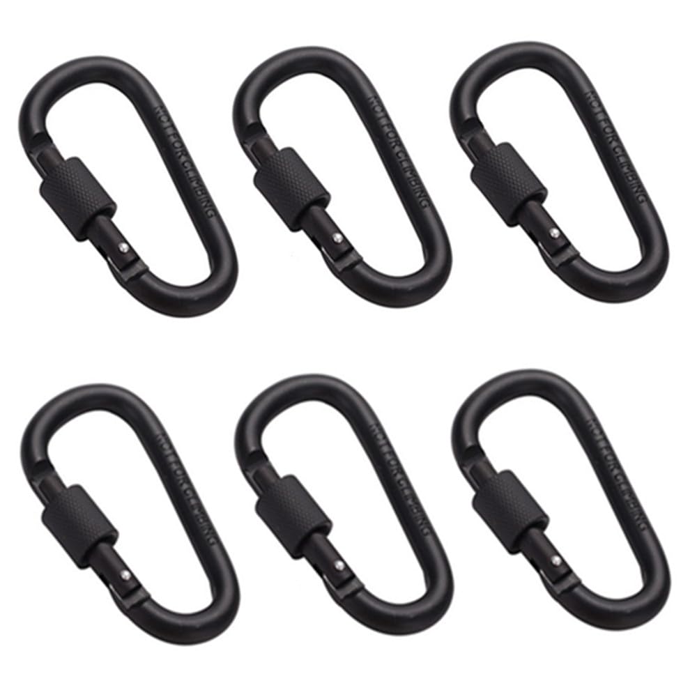 6 Pieces Aluminium Alloy Carabiner, Key Carabiner, Carabiner, Multi-Function Carabiner, Carabiner with Screw Closure, Connection Key, Rope, Backpack, Tent, Bottle, etc