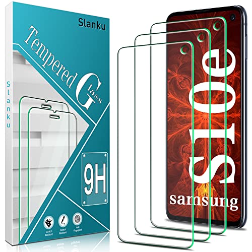 Slanku 3 Piezas, Protector Pantalla para Samsung Galaxy S10e, Cristal templado Antiarañazos, 9H Dureza, Antihuellas, 0.33 mm Ultra Transparente, Ultra Resistente