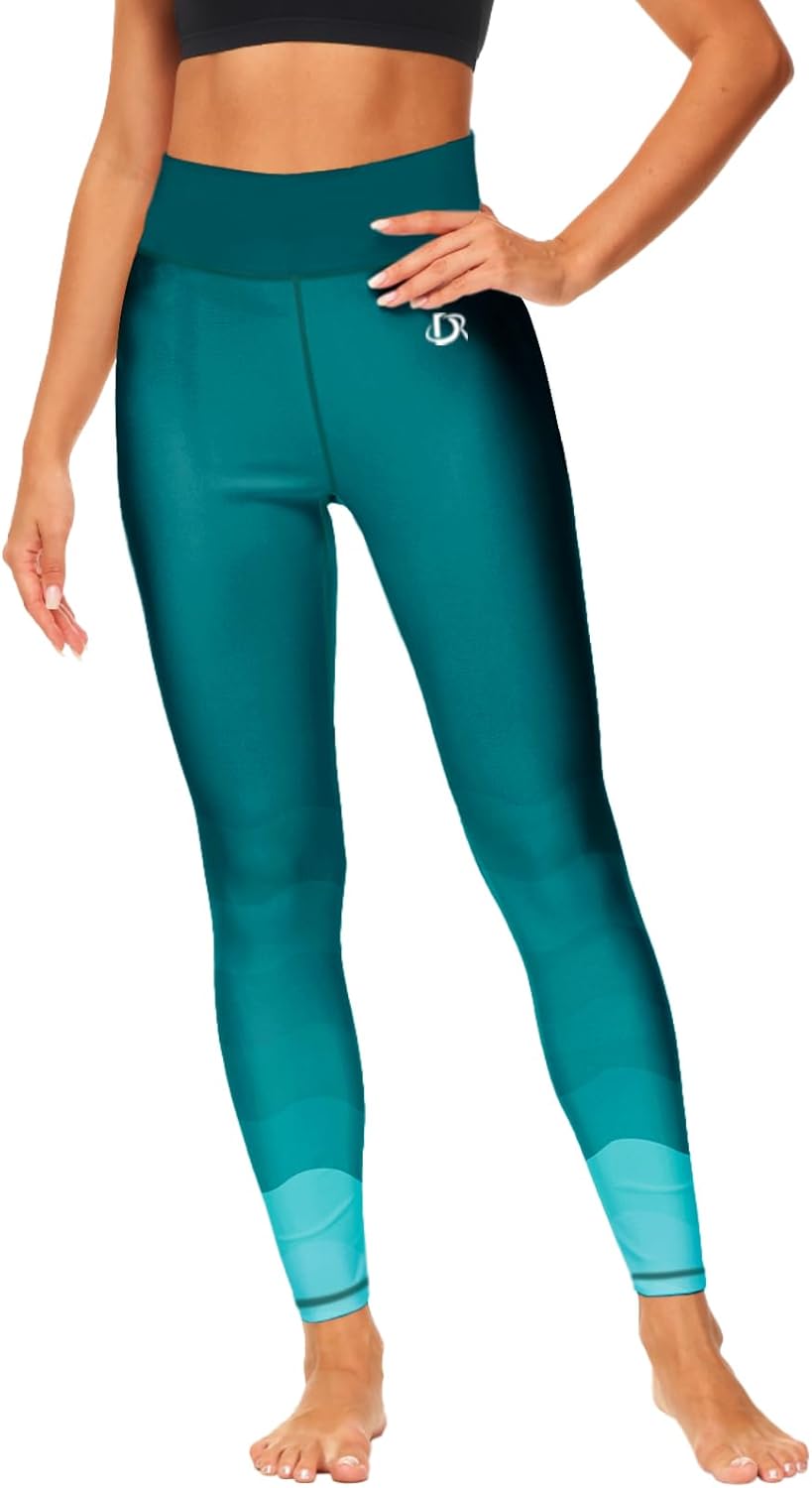 Deerose Print Swim Pants for Women Sun Protection High Waisted Swimming Leggings Rash Guard Pants - Image 2