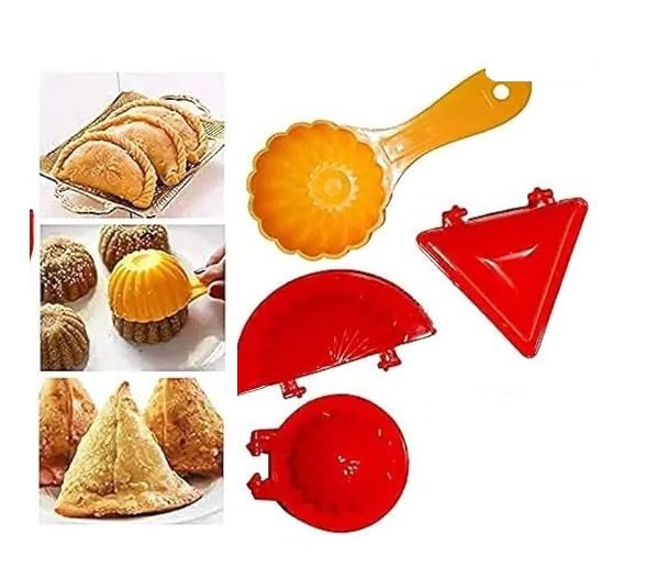 SPARSHMART Fast & Uniform Snack Making Mould Set | Modak and Gujiya Press for Diwali/Holi 3