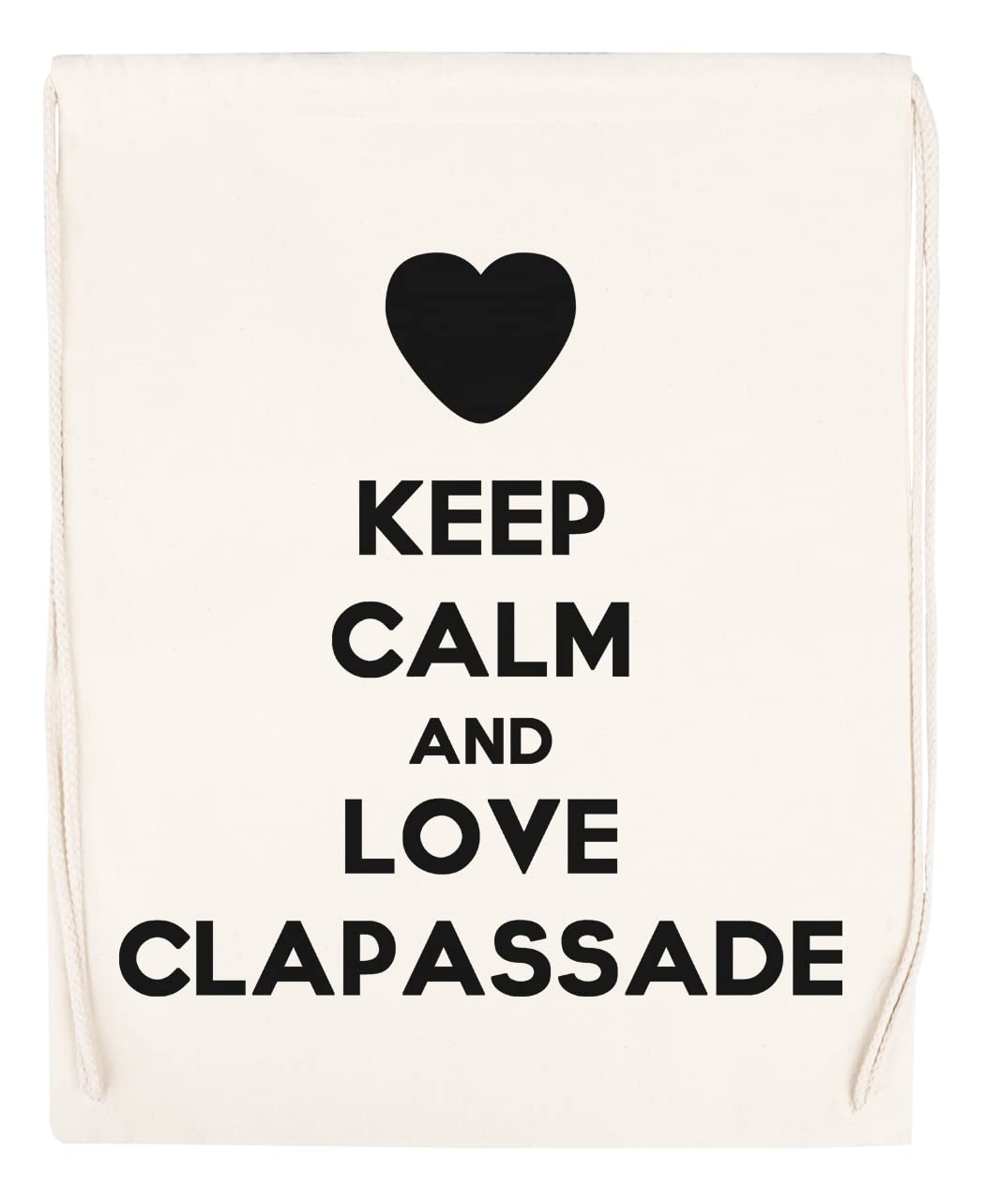 Keep Calm And Love Clapassade torba sportowa ze ściągaczem beżowa ściągana string torba sportowa
