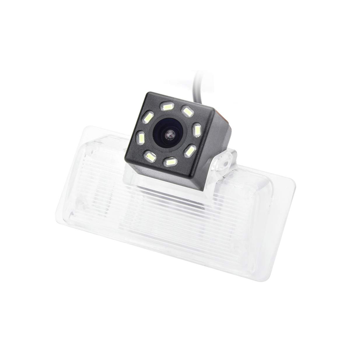 eHANGO Car Rear View Camera with 4 Pin to RCA Cable Bracket License Plate Lights Housing Mount for Nissan Altima L32A Sedan / D32 Coupe / L33 / Nissan Maxima A34 A35 / Nissan Teama J31 J32 (8 LED)