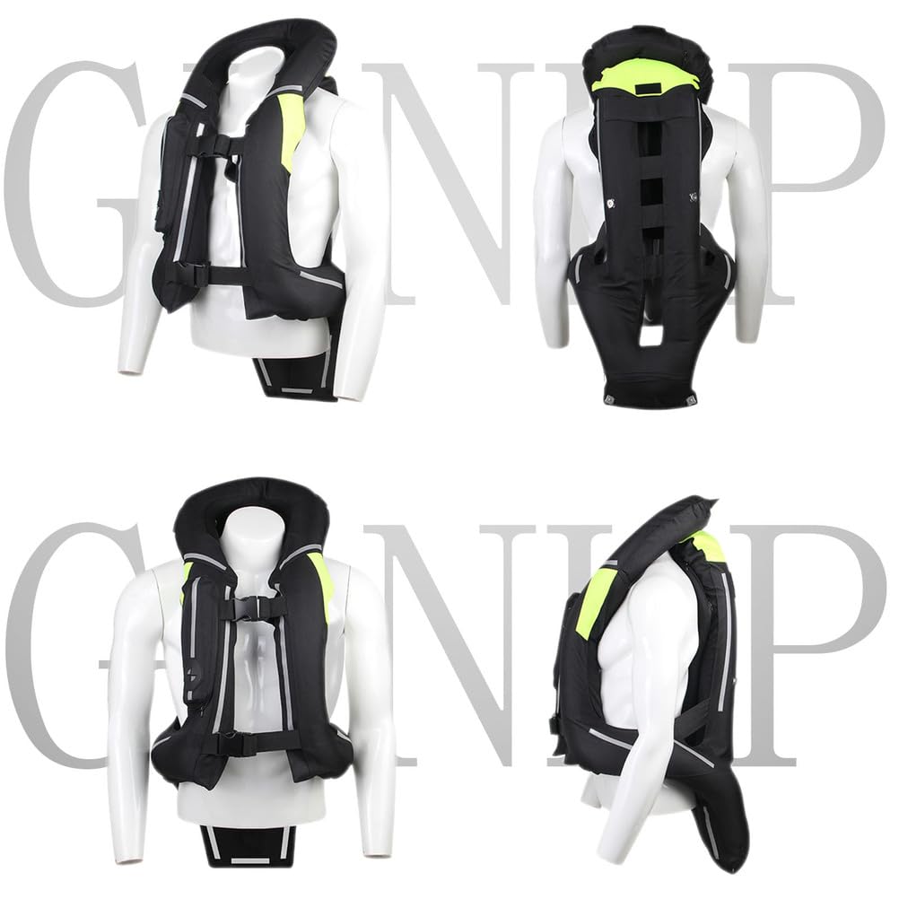 Gilet de Moto airbag homologué, Gilet de Motocross Gonflable réfléchissant, Respirant, réglable et réutilisable, pour Hommes et Femmes, vêtements de Protection pour Moto,Noir,XXL