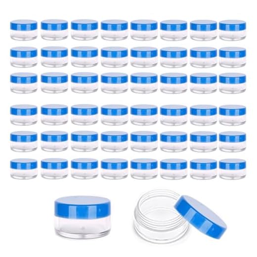 Frascos de amostra minúsculos de 50 unidades, recipientes de amostra de 3 gramas com tampas, recipientes vazios de protetor labial, mini recipientes de cosméticos com tampas, recipientes de viagem de