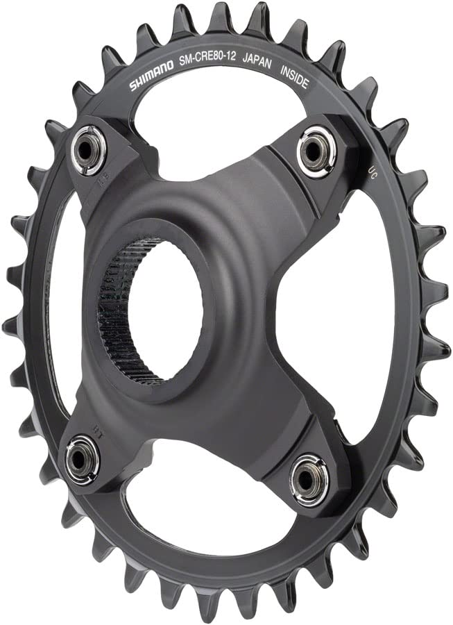 SHIMANO Steps SM-CRE80-12-B Chainring - 34T Without Chainguard, 55mm Chainline, Black