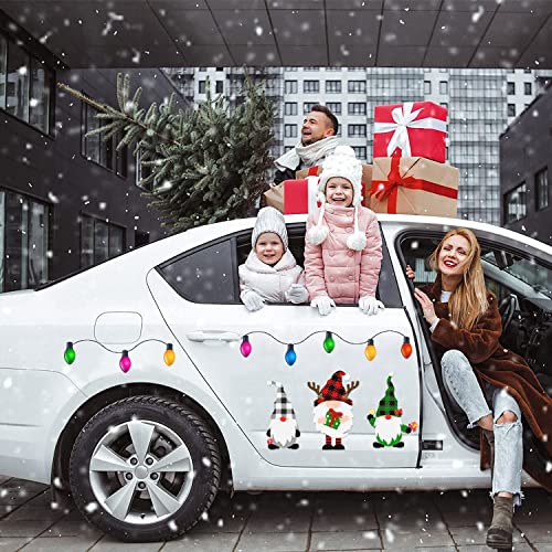 Reflective Christmas Car Magnets Set Car Christmas Decorations Christmas Magnets For Refrigerator Magnetic Christmas Lights Cute Christmas Gnome Magnets Set For Holiday Mailbox Decoration #TOP5