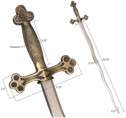 Miniatura 2 de Serpiente ceremonial masónica Espada Flameante Brújula cuadrada