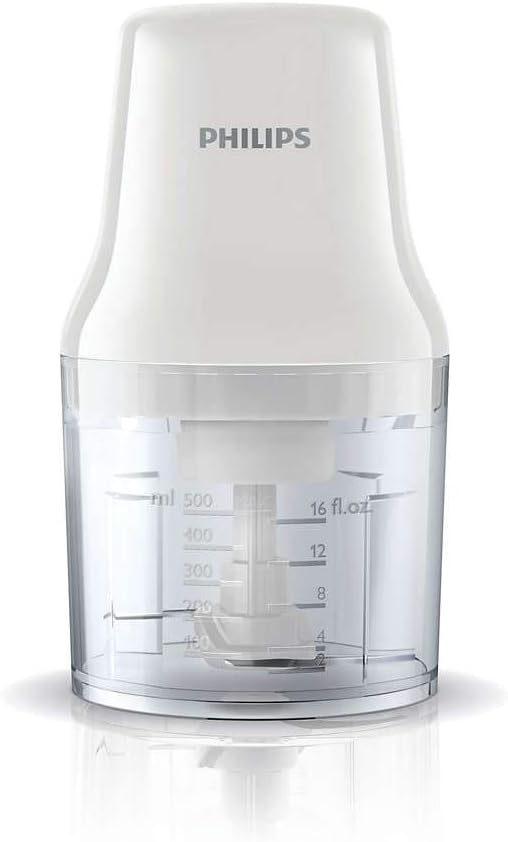 Philips Chopper Daily Collection - 450W, Plastic Bowl Capacity 0.7L, 2 Blades, White - HR1393/01