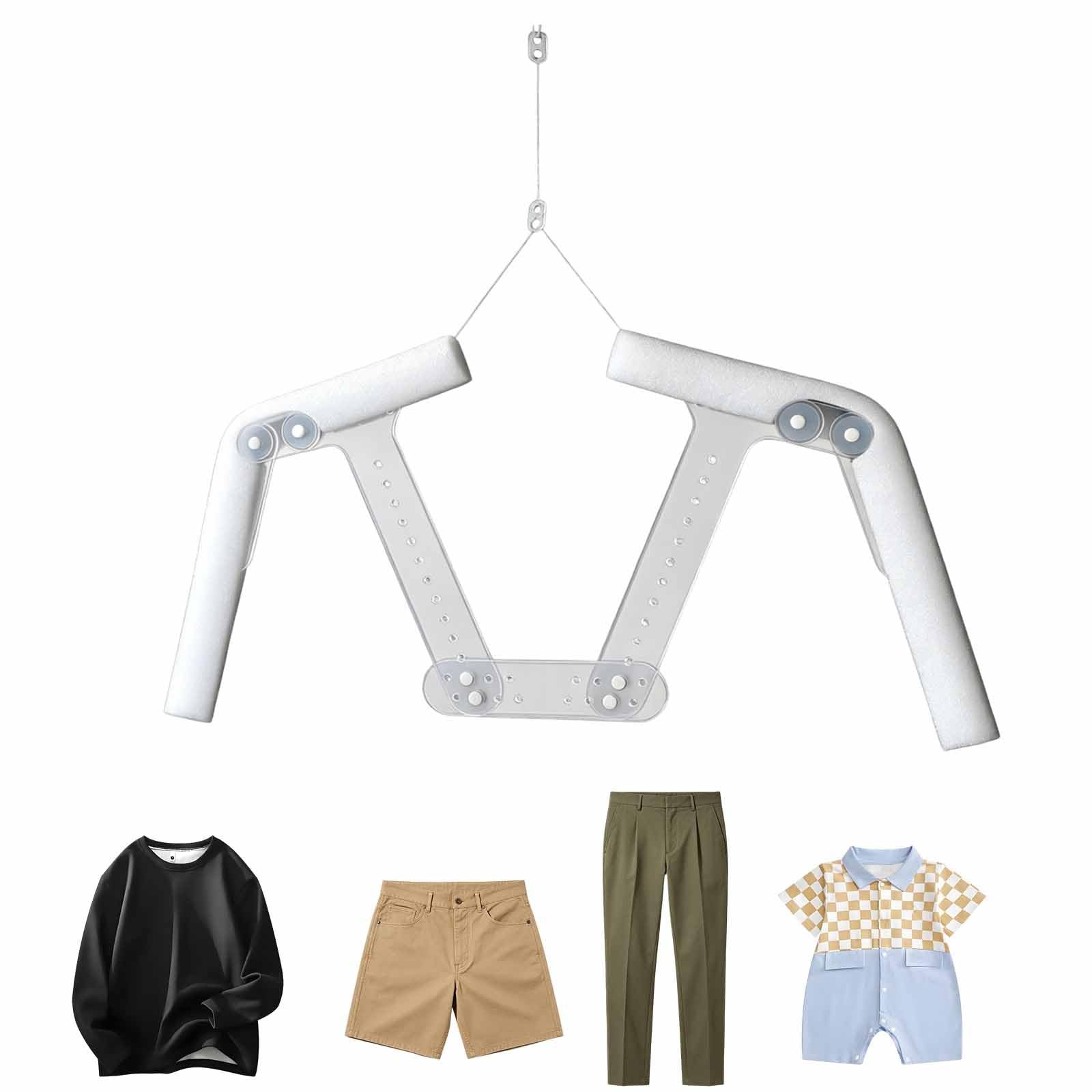 Clear Acrylic Mannequin Hanger Invisible Adjustable Dress Form for Store & Photoshoot, Foldable Clothing Display Stand