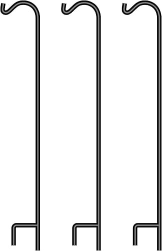 BEAU JARDIN Gancho de pastor de 65 pulgadas de alto 12 pulgadas de grosor, Metal de alta calidad, resistente para exteriores, Ganchos de pastor para