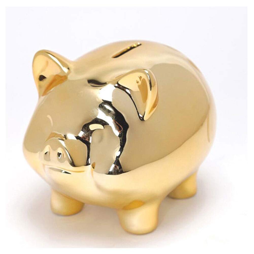 Tirelire de porc personnalisée en céramique dorée pour économiser