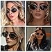 Xpectrum Vintage Retro Oval Sunglasses for Womens Mens, Trendy Classic Shades, Gold Fashion Glasses X9896 (Grey/Gold)