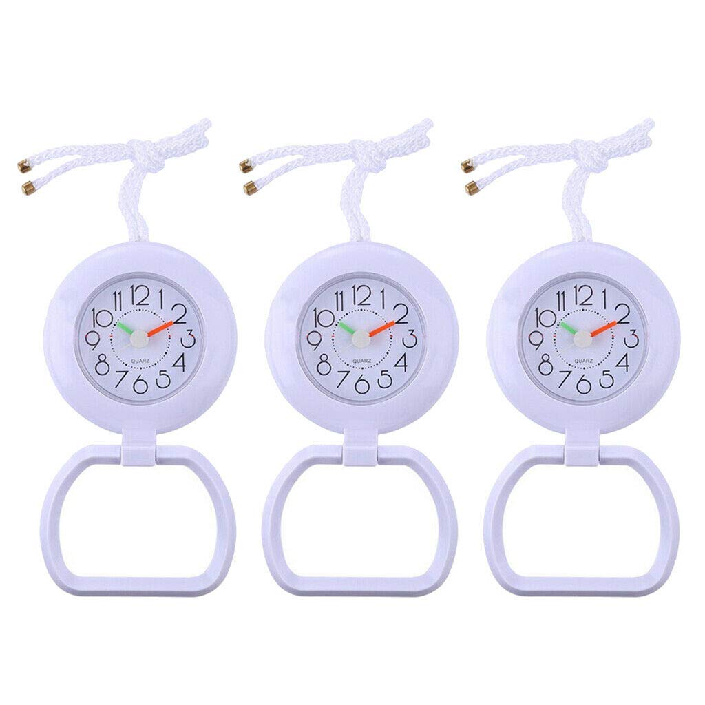 Clocks 3X Bathroom Shower Clock Waterproof Desk Clock Wall Clock Quartz Clock White