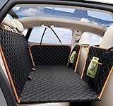 Back Seat Extender for Dogs, Waterproof Dog Car Seat Cover for Back Seat with Hard Bottom Holds 420lbs, 600D Heavy-Duty Upgraded Material Dog Hammock for Car, Easy to Use and Clean