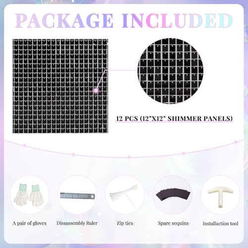 Paneles Decorativos Shimmer Wall 24 pzas Negro miniatura 4