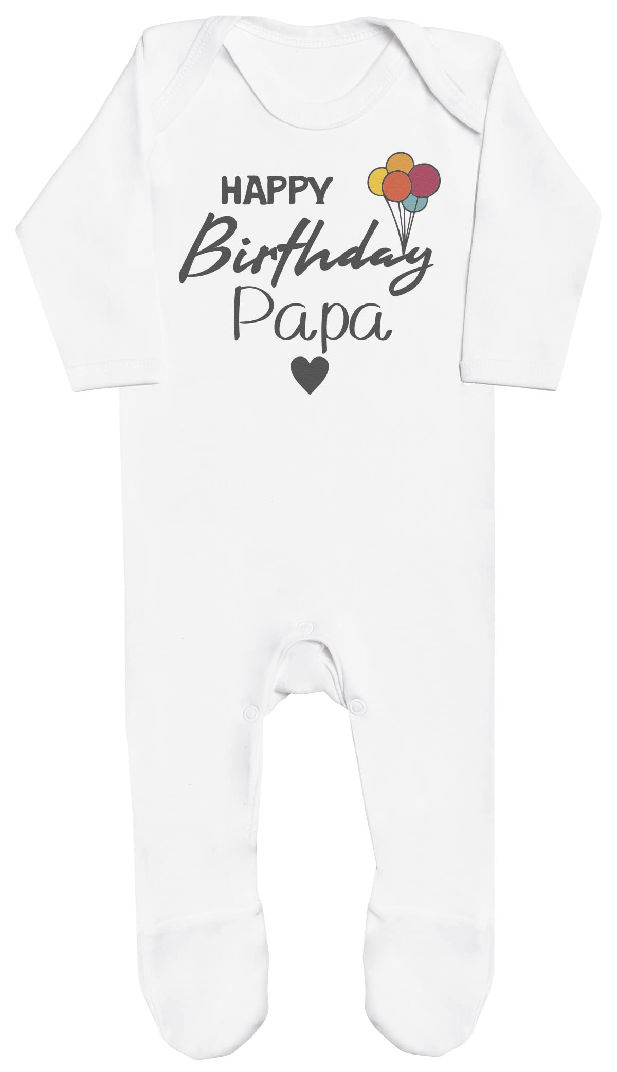 Baby Bunny Men's White Happy Birthday Papa Baby Boy Romper, Baby Girl Romper, Baby Romper - 6-12 Months