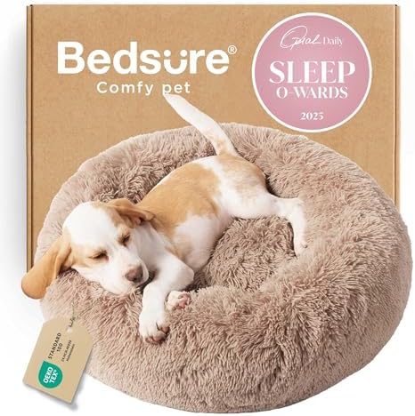 Bedsure Calming Dog Bed for Small Dogs - Donut Washable Small Pup...