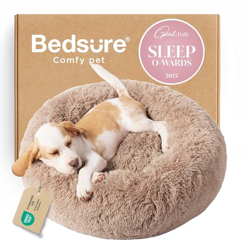 Bedsure Calming Dog Bed for Small Dogs - Donut Washable Small Puppy Bed, 23 inches Anti-Slip Round...