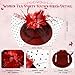 Jeyiour 15 Pcs Tea Party Hats for Women 20s Fascinators Pillbox Hats Headwear with Veil Flower Feathers for Wedding Church (Elegant Color)