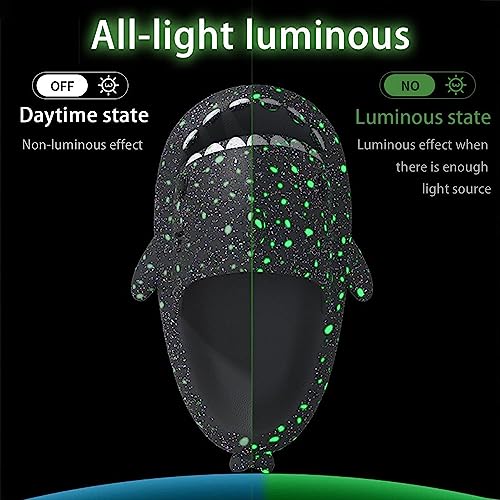 Zureto Galaxy Shark Slides, 3D Shark Slides Glow in the Dark, Thick Sole Anti-slip Open Toe Shark Slippers Sandals2