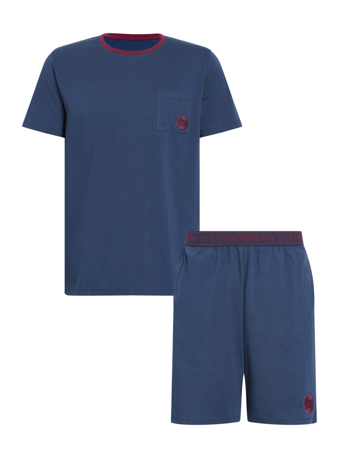 FC Bayern München Herren Shorty Navy | kurzer Schlafanzug | FCB | Größe S
